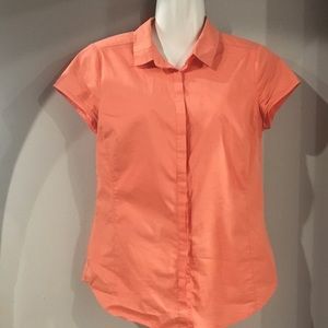 Salmon orange button up shirt small